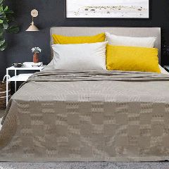 Κουβέρτα πικέ Marco 100% cotton διαστάσεων 170x260cm σε μπεζ χρώμα