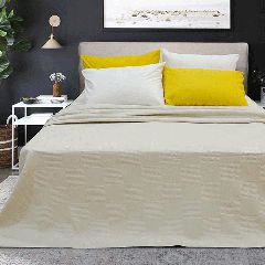 Κουβέρτα πικέ Marco 100% cotton διαστάσεων 170x260cm σε χρώμα εκρού