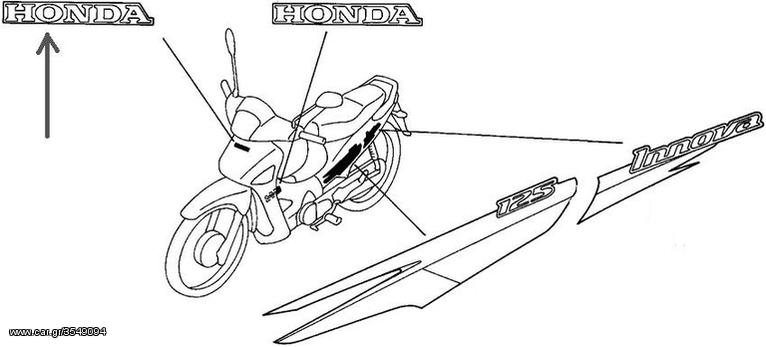 Αυτοκoλλητo Δεξιο Honda ANF 125