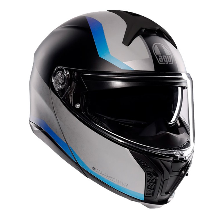 TOURMODULAR AGV E2206 MULTI MPLK STRAY MATT BLACK/GREY/BLUE