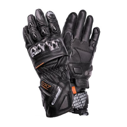 TRACKDAY LEATHER GLOVES SECA BLACK