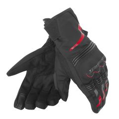 DAINESE TEMPEST UNISEX D-DRY SHORT GLOVES BLK/RED