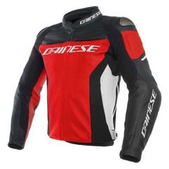 RACING 3 PERF LEATHER JKT RED/BLK/WHITE
