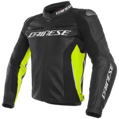 RACING 3 PERF LEATHER JKT BLK/BLK/FL-YEL