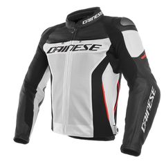RACING 3 PERF LEATHER JKT WHITE/BLK/RED