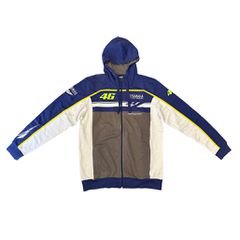 YAMAHA ROSSI DUAL ZIP HOODIE GREY/WHITE/BLUE