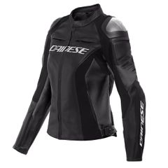 RACING 4 LADY LEATHER JACKET DAINESE BLACK/BLACK
