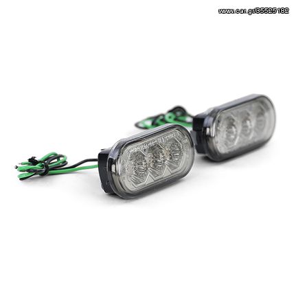 Σετ Πλαϊνά φλας LED ζευγάρι βελτίωσης tuning  2-τεμάχια  LED πλευρικές ενδείξεις χρώμιο καπνού για Seat Alhambra Cordoba Ibiza 2 Leon Toledo 1