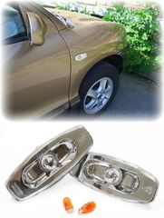 Σετ Πλαϊνά φλας LED ζευγάρι βελτίωσης tuning   Διαφανές χρώμιο γυαλί ένδειξη χρώμιο για Hyundai Santa Fe 00-06