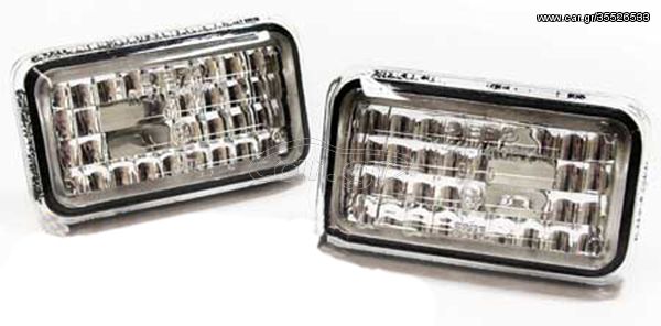 Σετ Πλαϊνά φλας LED ζευγάρι βελτίωσης tuning  LED Διαφανείς γυάλινοι δείκτες χρώμιο για VW Golf Polo Jetta Corrado Scirocco