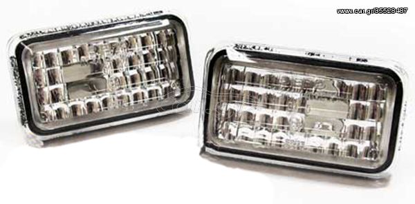 Σετ Πλαϊνά φλας LED ζευγάρι βελτίωσης tuning  LED Διαφανείς γυάλινες πλευρικές ενδείξεις μαύρο για το VW Golf Polo Jetta Corrado Scirocco