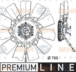 Βεντιλατέρ A/C BMW 3 Series 1990 - 1995 ( E36 ) HELLA 8MV 376 757-151