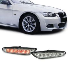 Σετ Πλαϊνά φλας LED ζευγάρι βελτίωσης tuning 2 τεμάχια  LED πλευρικές ενδείξεις χρώμιο ζεύγος για BMW 1 σειρά E81 E82 E87 3 σειρές E90 E91 E92 E93 X1 E84