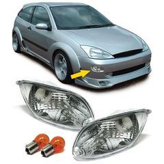 Σετ Πλαϊνά φλας LED ζευγάρι βελτίωσης tuning 2 τεμάχια  LED Διαφανές γυάλινο ζεύγος χρωμίου με λαμπτήρες για το Ford Focus 98-01