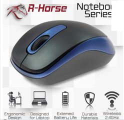Ποντίκι Οπτικό ασύρματο R-Horse Μαύρο - Μπλε RF-6385