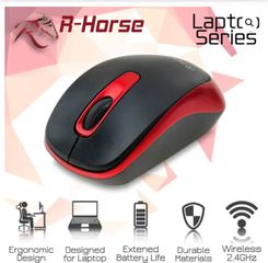 Ποντίκι Οπτικό ασύρματο R-Horse Μαύρο - Κοκκινο RF-6385
