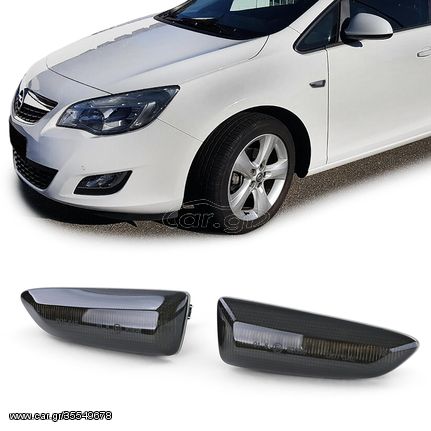 Σετ Πλαϊνά φλας LED ζευγάρι βελτίωσης tuning 2 τεμάχια  LED Μαύρο smoke για Opel Astra J K Insignia B Crossland X