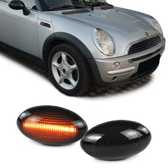 Σετ Πλαϊνά φλας LED ζευγάρι βελτίωσης tuning 2 τεμάχια  LED Μαύρο smoke για Mini Cooper One R50 R53 01-06 R52 04-08