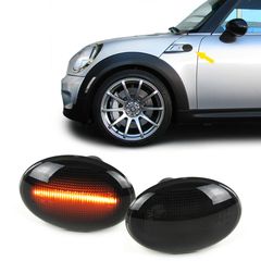 Σετ Πλαϊνά φλας LED ζευγάρι βελτίωσης tuning 2 τεμάχια  LED Μαύρο smoke για Mini R55 R55N R56 R56N R57 R57N R58 R59