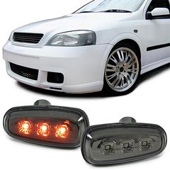 Σετ Πλαϊνά φλας LED ζευγάρι βελτίωσης tuning 2 τεμάχια  LED Μαύρο smoke για  Opel Astra G 97-04 Zafira A 99-05