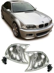 Σετ Πλαϊνά φλας LED ζευγάρι βελτίωσης tuning 2 τεμάχια  λευκό διαυγές κρύσταλλο για BMW 3 SERIES E46 Coupe Cabrio 98-01