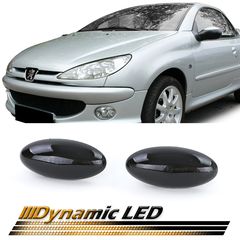 Dynamic LED Σετ Πλαϊνά φλας ζευγάρι βελτίωσης tuning 2 τεμάχια  Dynamic LED μαύρο smoke για Peugeot 206 307 4007 407