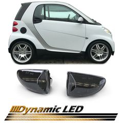 Dynamic LED Σετ Πλαϊνά φλας ζευγάρι βελτίωσης tuning 2 τεμάχια  Dynamic LED μαύρο smoke για Smart Fortwo Cabrio Coupe 451 από 07