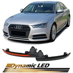 Dynamic LED Σετ Πλαϊνά φλας ζευγάρι βελτίωσης tuning 2 τεμάχια  Dynamic LED μαύρο ζεύγος smoke για Audi A6 4G από 10
