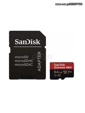 SanDisk MicroSDXC Extreme Pro 170MB/s V30 UHS-I U3 A2 - 64GB