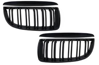 ΜΑΣΚA - ΓΡΥΛΛΙΑ  - Front Kidney Grilles suitable for BMW 3 Series E90 E91 Pre-LCI (2005-2008) Double Stripe M Design Piano Black