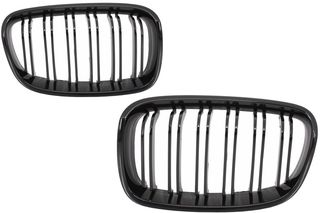 ΜΑΣΚA - ΓΡΥΛΛΙΑ  - Central Grilles Kidney Grilles suitable for BMW 1 Series F20 F21 (2011-2014) Double Stripe M Design Piano Black