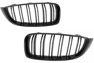 ΜΑΣΚA - ΓΡΥΛΛΙΑ  - Central Kidney Grilles suitable for BMW 4 Series F32 F33 F36 (2013-03.2019) Double Stripe M Design Piano Black