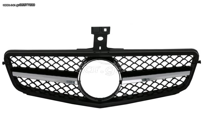 ΜΑΣΚΑ - ΓΡΥΛΛΙΑ  - Front Grille suitable for Mercedes C-Class W204 S204 Limousine Station Wagon (2007-2014) Sport Glossy Black C63 Design