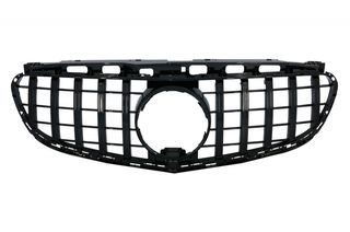 ΜΑΣΚA - ΓΡΥΛΛΙΑ  - Central Grille suitable for Mercedes E-Class W212 S212 Facelift (2013-2016) GT-R Panamericana Design Full Piano Black