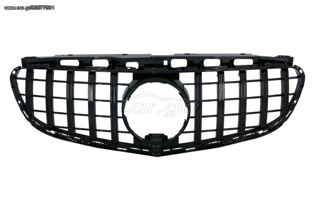 ΜΑΣΚA - ΓΡΥΛΛΙΑ  - Central Grille suitable for Mercedes E-Class W212 S212 Facelift (2013-2016) GT-R Panamericana Design Full Piano Black