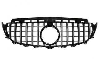 ΜΑΣΚA - ΓΡΥΛΛΙΑ  - Central Grille suitable for Mercedes Benz E-Class W213 S213 C238 (2016+) GT-R Panamericana Design Chrome With 360 Camera