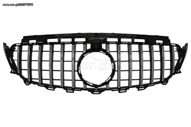 ΜΑΣΚA - ΓΡΥΛΛΙΑ  - Central Grille suitable for Mercedes Benz E-Class W213 S213 C238 (2016+) GT-R Panamericana Design Chrome With 360 Camera