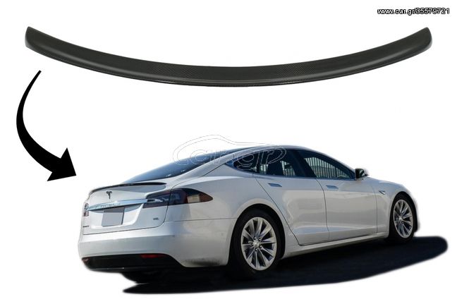 ΑΕΡΟΤΟΜΗ  - Trunk Spoiler suitable for Tesla Model S (2012-up) Real Carbon