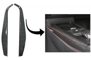 ΑΥΤΟΚΟΛΛΗΤΑ  - Car Center Console Panel Side Decorative Trim Cover Suitable for Mercedes A-Class W177 V177 (2018-Up) Carbon