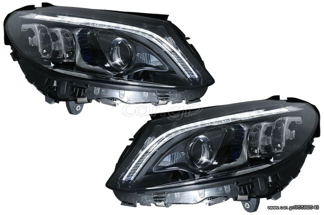 ΕΜΠΡΟΣ ΦΑΝΑΡΙΑ  - Full LED Headlights Suitable for Mercedes C-Class W205 S205 (2014-2018) Conversion Upgrade for Halogen LHD