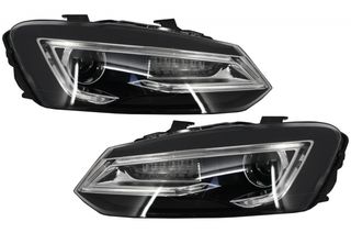 ΕΜΠΡΟΣ ΦΑΝΑΡΙΑ  - Headlights suitable for VW Polo 6R (2011-2017) LED Light Bar Devil Eye Look