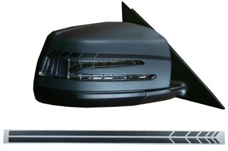 ΑΥΤΟΚΟΛΛΗΤΑ  - Sticker Mirror Matte Black suitable for MERCEDES Benz Coupe C238 A B C E S Class CLA GLA CLS GLK, W246 W204 W176 W117 W212 W207 W218 X156 X204 W221