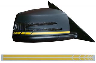 ΑΥΤΟΚΟΛΛΗΤΑ  - Sticker Mirror Yellow Matte suitable for MERCEDES Benz Coupe C238 A B C E S Class CLA GLA CLS GLK W246 W204 W176 W117 W212 W207 W218 X156 X204 W221