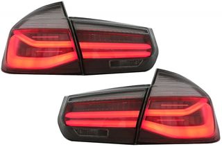 ΠΙΣΩ ΦΑΝΑΡΙΑ  - LED Taillights M Look Black Line suitable for BMW 3 Series F30 Pre LCI & LCI (2011-2019) Red Smoke Conversion to LCI Design with Dynamic Sequential Turning Light