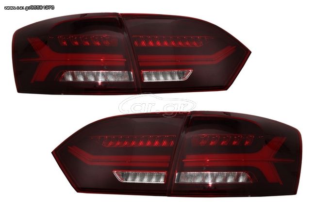 ΠΙΣΩ ΦΑΝΑΡΙΑ  - Taillights LED suitable for VW  Jetta Mk6 VI (2012-2014) Dynamic Flowing Turn Signals Red Smoke