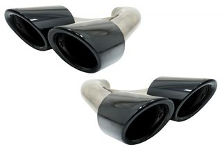 ΜΠΟΥΚΕΣ ΕΞΑΤΜΙΣΗΣ  - Exhaust Muffler Tips suitable for Porsche Cayenne 92A Facelift (10/2014-2017) GTS Design Piano Black