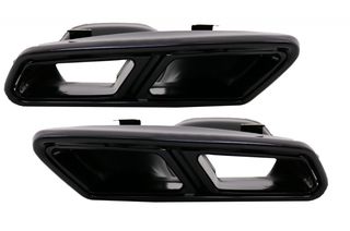 ΜΠΟΥΚΕΣ ΕΞΑΤΜΙΣΗΣ  - Exhaust Muffler Tips for Mercedes Benz S-Class W222 E-Class W212 Facelift CLS W218 SL-Class R231 E63 S65 A-Design Black Exclusive Editon