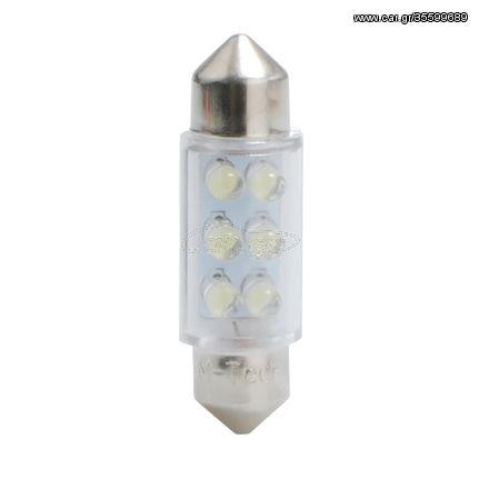 ΛΑΜΠΑΚΙΑ ΠΛΑΦΟΝΙΕΡΑΣ C5W/C10W 12V 0,37W SV8,5 36mm LED 6xFlux 3mm ΚΙΤΡΙΝΟ BLISTER 2ΤΕΜ. M-TECH