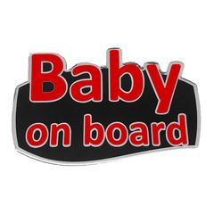 BABY ON BOARD ΑΥΤΟΚΟΛΛΗΤΟ ΕΞΩΤΕΡΙΚΗΣ ΧΡΗΣΗΣ 13,1 Χ 8,3cm ΚΟΚΚΙΝΟ/ΜΑΥΡΟ/ΧΡΩΜΙΟ ΜΕ ΕΠΙΚΑΛΥΨΗ ΕΠΟΞΕΙΔΙΚΗΣ ΡΥΤΙΝΗΣ (ΥΓΡΟ ΓΥΑΛΙ) - 1 ΤΕΜ.