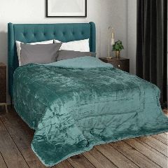 Κουβέρτα-πάπλωμα flannel με κάτω όψη sherpa Arizona 100% pol. σε χρώμα Mint διαστάσεων 160x220cm